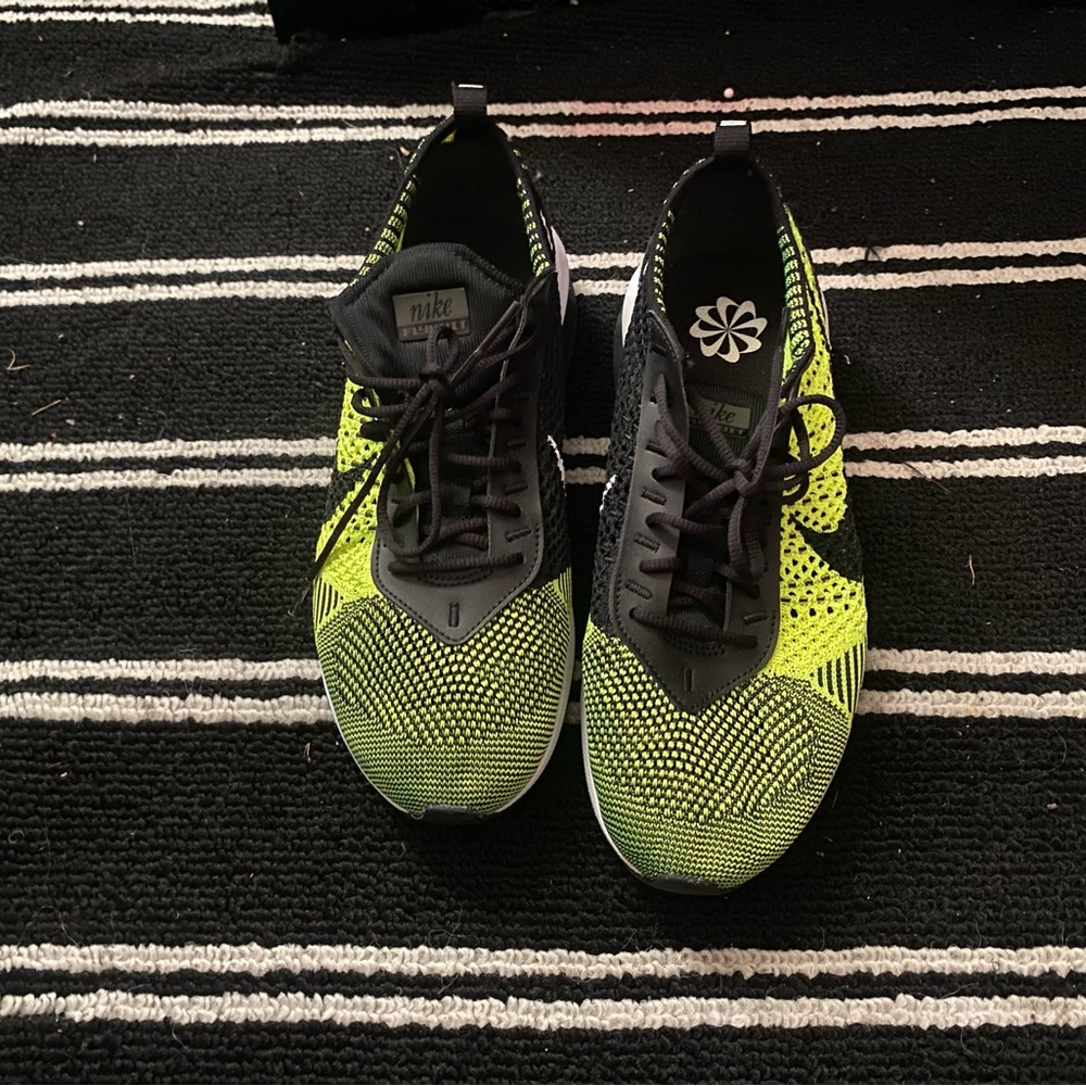 Nike Black and Neon Yellow Running Shoes